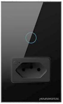 Interruptor Com Tomada Inteligente Wi-Fi 1 Botão Touch Novadigita...