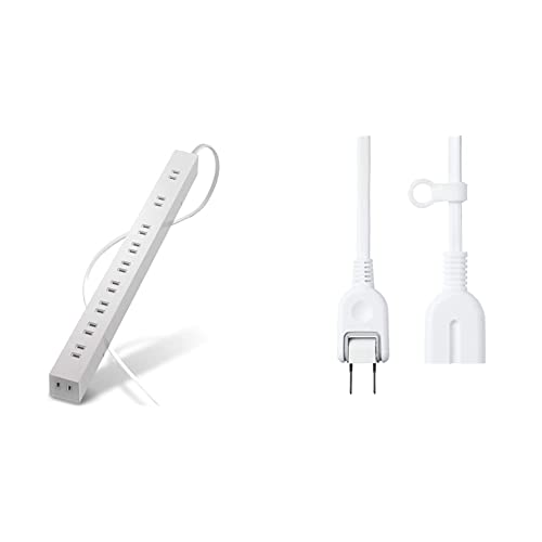 【延長コードセット 2m】 エレコム 電源タップ 雷ガード 10個口 ほこりシャッター付 固定&吊下可能な回転パーツ付き 2m ホワイト ECT-0102WHの商品画像（Amazon）