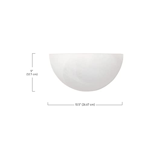 Capital Lighting 1681Mw Crescent Modern Minimalistic Faux White Alabaster Glass Bowl Wall Sconce, 1-Light 100 Watt, 5" H X 10" W, Matte White #TOP1