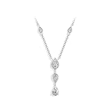 DYRBF - Collar de moissanita con forma de gota de agua y plata de ley S925 para mujer, cadena de compromiso elegante con borla