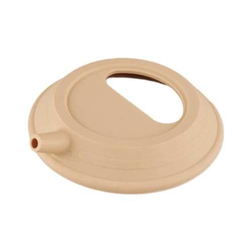 kowaku Silicone Lid for Camping Bowl Seal Cover Lightweight Portable Utensil Round with Spout Replacement for Barbecue Beach Kitchen, Khaki