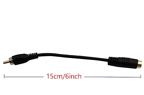 Traovien Gold-Plated S-Video to RCA Cable Composite RCA Male to S-Video 4 Pin Mini DIN Terminale Female AV Stereo Audio Conversion Cable -2PCS 15CM (4Pin Female to RCA Male Straight)