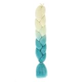Nvzi 8 Stück 61 cm Regenbogen-Ombré-Jumbo-Flechthaar, Hochtemperatur-Kunsthaar-Extensions für Häkelzöpfe, Twist- und Box-Zöpfe, Blond bis Seegrün