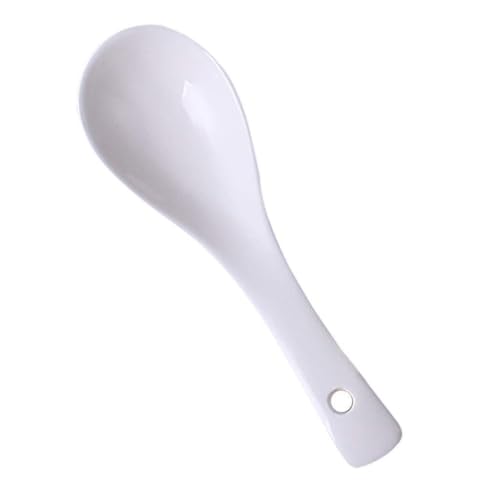 ディナースプーン 20ピース セラミック アジアン スープスプーン 前菜スプーンセット 家庭用キッチンまたはレストラン用 ホワイト ラージテーブルスプーン 単色-B