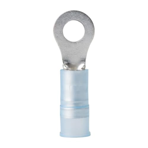 Ancor 210212 Marine Grade Electrical Nylon Insulated Double Crip Funnel Entry Ring Terminals with Insulation Grip (16 to 14-Gauge, Size 8 Screw, 25-Pack)