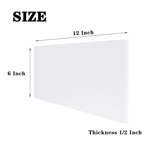 Image of HDPE Plastic Sheet 1 /2 Inch Thick 6 inch x 12 inch, High Density Polyethylene Solid Board with Different Surfaces (Textured Front & Smooth Back), 0.5 inch Thick DIY Machining Panels for Home, Crafts (White)
