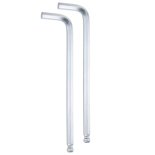 Image of sourcing map 2pcs Ball End Hex Key Wrench 8mm Metric Chrome-Vanadium Steel L-Shape Long Arm Hexagon Wrenches Repairing Tool for Home Bike Motorcycle Repair, Silver