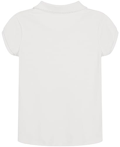 Nautica Girls' School Uniform Short Sleeve Polo Shirt, Button Closure, Soft Pique Fabric2