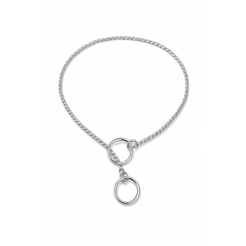 Image of Heavy Duty Choke Swivel Metal Dog Chain - Durable Training Collar with Strong Links & 360 Swivel for Medium & Large Dogs (Snake Chain 40cm /3 MM - Silver)