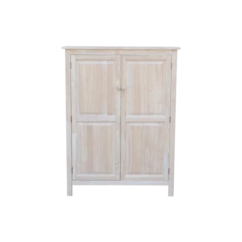 IC International Concepts, Shaker Bookcase with 2 Adjustable Shelves Solid Real Wood, Sturdy Parawood, Dimensions 12.8\" D x 38.5\" W x 51\" H, Paint/Stain Ready, Unfinished