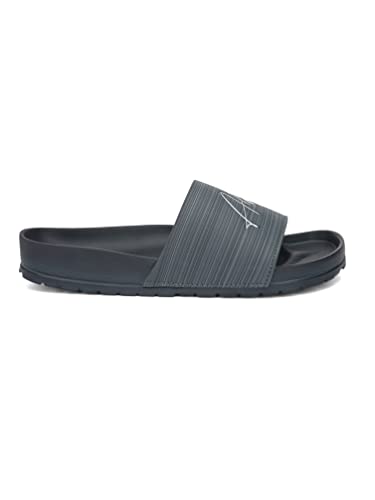 Image of ALBERTO TORRESI Synthetic Blue Slides Slippers for Men