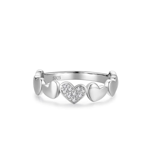 Bague femme argent coeur vintage zircone cubique blanche 925