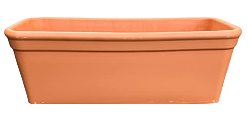 FRANCACOR Jardinera Barro Maceta Terracota Natural Alargada 55 x 25 x 20 cms