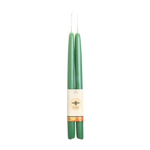 Big Dipper Wax Works Moss Green Hand-Dipped Beeswax Taper Candles