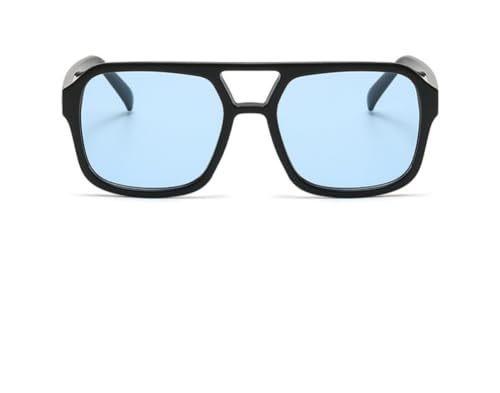 Image of Retro 70s Square Aviator Sunglasses Women Men Vintage Rectangle Sunglasses Flat Frame Trendy Shades