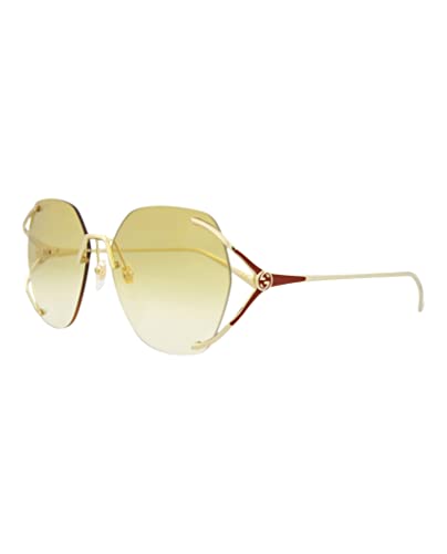 Gucci Square/Rectangle Sunglasses Gold Gold Yellow Luxury Eyewear Made In Japan Metal Frame Designer Fashion for Everyday Luxury2