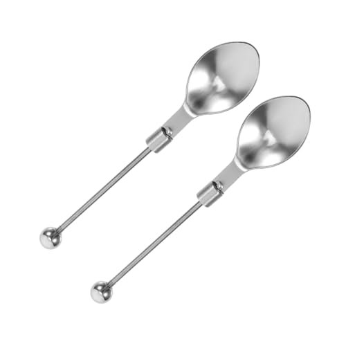 KICHOUSE Beaded Dessert Spoon 2 Pack Tea Spoons Handle Portable for Diy Projects Household