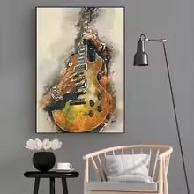 weiyiwang Poster di musica rock funky con chitarra, cantante pop, quadro su tela, decorazione murale moderna per soggiorno (70x100 cm/cornice)