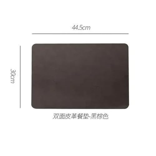 Set de table en cuir solide et imperméable marron café résistant à la chaleur pour bol - 3