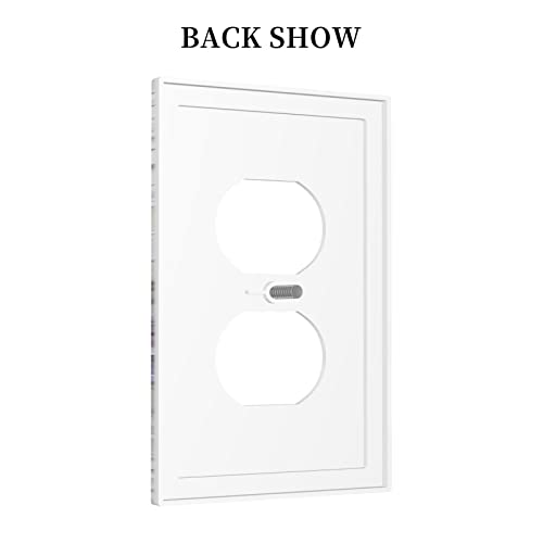 Vintage Rustic Purple Butterfly Flower Duplex Wall Plates Covers Electrical Outlet Covers Standard Size 1 Gang Light Switch Cover Electric Faceplate Receptacle Plug Covers Bathroom Bedroom Decorate #TOP3