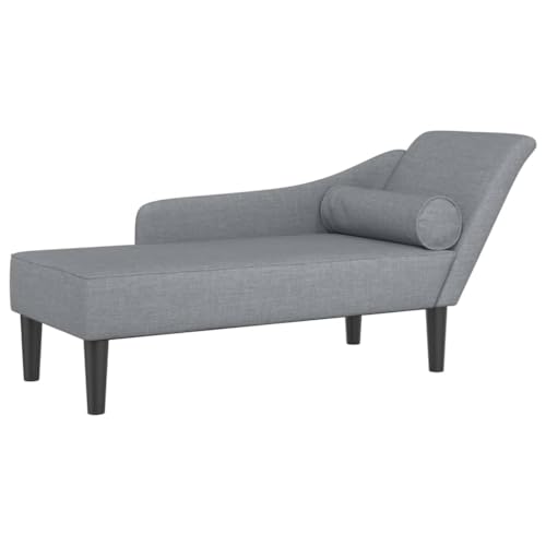 vidaXL Sofá diván con Cojines Tela Gris Claro, Chaise Longue Silla, sofá Chaise Longue, sofá tapizado, Tumbona, Tumbona, sofá de salón