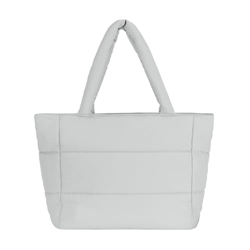 Image of PUMA Women's Plush Soft Nylon Tote with Padded Straps, Zip Closure & Metal Logo Plaque