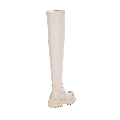 Vivianly Women's Patform Long Boots Stretchy Chunky Heel Thigh High Over The Knee Boots Size 10 #TOP5
