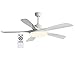 Inverter-Deckenventilator mit Licht und Fernbedienung, leise, Deckenleuchte mit Ventilator für Schlafzimmer, Wohnzimmer, dimmbar, Deckenventilator mit umschaltbarer Lampe, 5-Gang-Wind (Größe