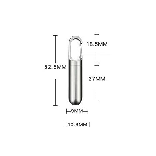 POENVFPO Edelstahlbehälter, Tragbarer Mini-Kapselflaschenhalter mit Schlüsselanhänger, Schlüsselanhänger-Kapselhalter, Wasserdicht, Glänzender, Ideal für Reisen (MINI)