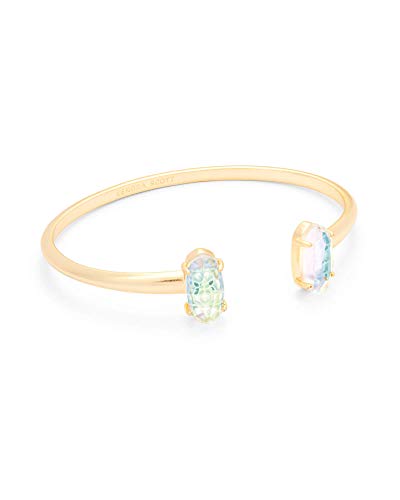 Kendra Scott Edie Cuff Bracelet for Women, Fashion Jewelry, 14k Gold-Plated, Iridescent Dichroic Glass
