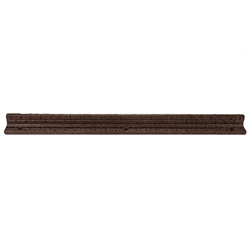 Rubberific Flexible Rubber L Shape Landscape Brick Face Edging Border for Gardens, Lawns, and Landscaping - 6 Pack (Brown)