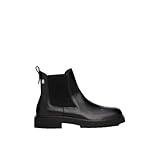 Tommy Hilfiger Damen Chelsea Boots Cleated aus Leder, Schwarz...