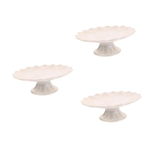 TOPBATHY 3 Piezas plato de ofrenda de loto de cerámica soportes para pasteles plato de fruta de encimera placa de loto pedestal oro fruteros fruteira tazón de frutas bandeja de fruta