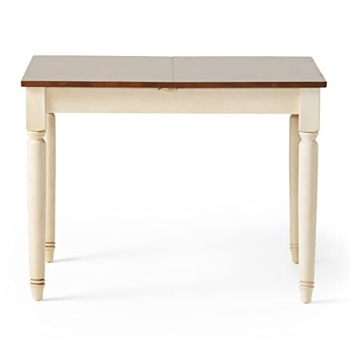 Christopher Knight Home Clearwater Rectangular Solid Top Table, Dark Oak / Antique White #TOP3