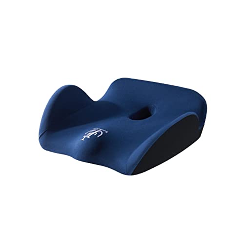 Coussin de bureau en mousse à mémoire de forme bleu XMING pour siège et soutien lombaire