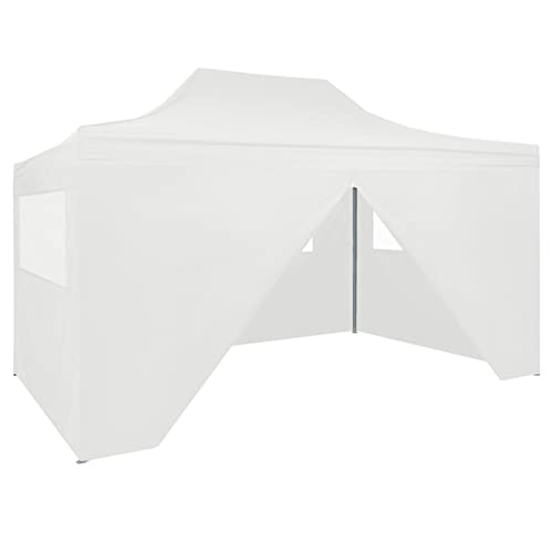Tente de fête pliable 3 x 4,5 m imperméable et modulable avec 4 parois de protection