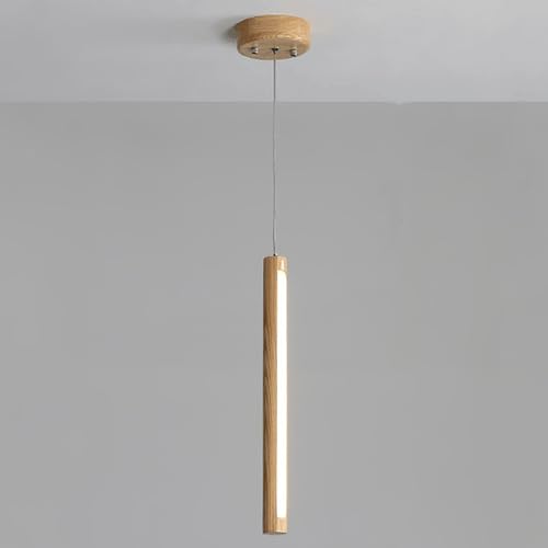 Lampe suspendue vintage en bois noble avec éclairage LED doux pour intérieur chic