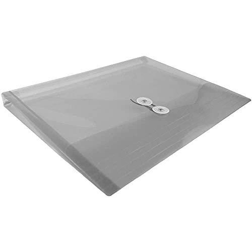 JAM PAPER Envelopes de plástico com fecho de botão e cordão - livreto de letras - 247,6 x 330,2 mm (