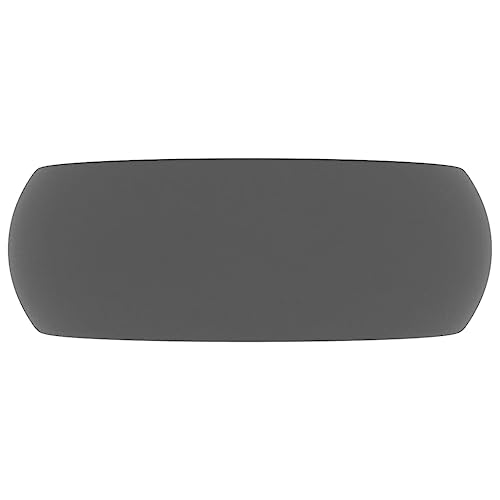 Lavabo redondo mate gris oscuro de 40 cm para renovar el inodoro de invitados con estilo 6