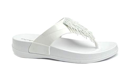 Image of REDVOLUTION Women's Rhinestone Sandals Soft Platform Footbed Midsole Fashion Flip Flop