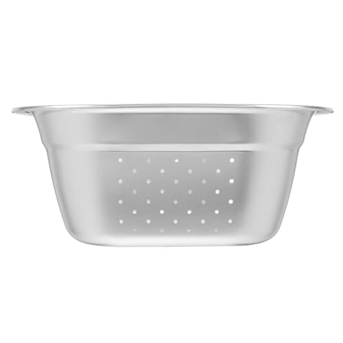 WRITWAA Cesto Colador de Drenaje de Acero Inoxidable Engrosado, Gran Tamaño para Escurrir Verduras, Frutas y Arroz, Apto para Cocina Doméstica