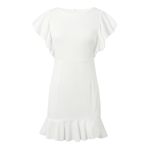 Robe à manches flottantes et ourlet volants chic