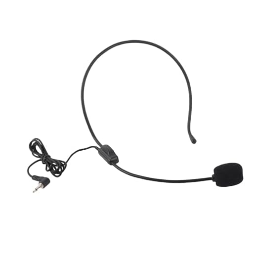 Vbestlife Mini Auriculares con Cable montados en la Cabeza de 3,5 mm, micrófono de Condensador de micrófono para Altavoz Amplificador de Voz