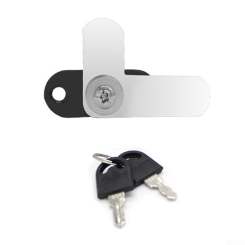 Niceminiwall 16/19mm Zinc Alloy Double Door Cabinet Lock with 7-Shaped Key for Filing Cabinets, Mailboxes and Metal Furniture, Black or Silver(19mm Black)