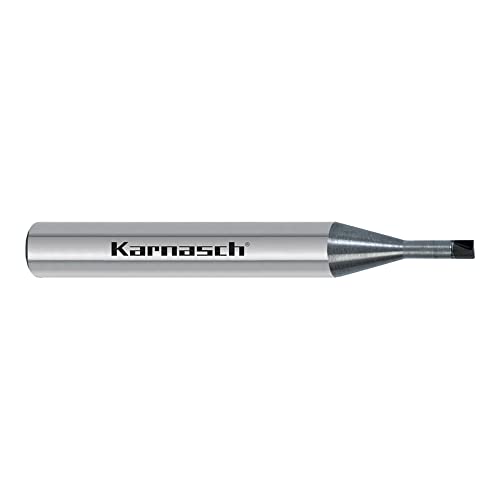 Karnasch 3066320080020040 Fresas de CBN con Radio de Esquina, 0.20mm Radio de Esquina, 4mm Diámetro del Vástago, 4mm Usando Longitud, 0.8mm Diámetro de Corte, 0.6mm Longitud de Corte, 48mm Longitud Cover