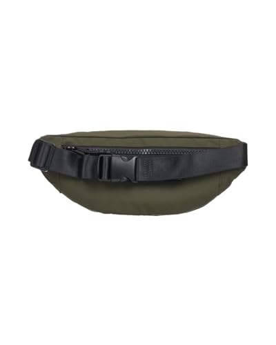 Riñonera pequeña con correa ajustable y compartimento compacto unisex verde 5