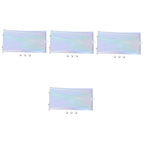 Pare-soleil ventouse Cabilock lot de 4 rideaux de fenêtre pliables en PVC argent