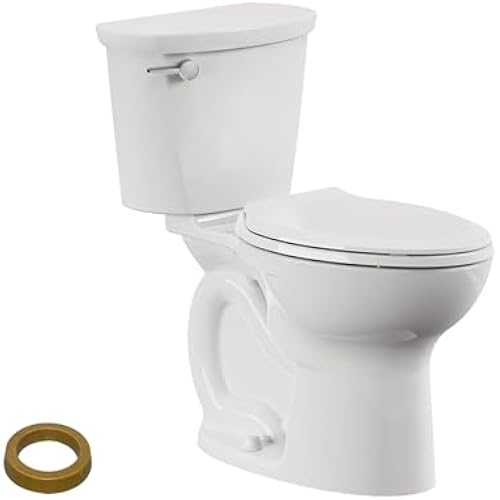 American Standard 609AA001.020 Cadet PRO Two-Piece Toilet with Slow-Close Seat and Wax Ring, Elongated Front, Chair Height, White, 1.28 gpf