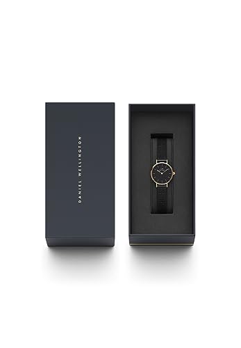 Image of Daniel Wellington Petite Analog Watch for Women with Black Round Dial & Black Stainless Steel Bracelet Band Water Resistant Women's Wrist Watches - DW00100441