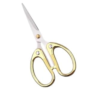 CEPLO Golden Handle Scissors for Cutting Clothes and Fabrics Brass Handle Multipurpose Scissor,DIY Crafts Precision Sharp Blades for Smooth Cuts and Durable Performance